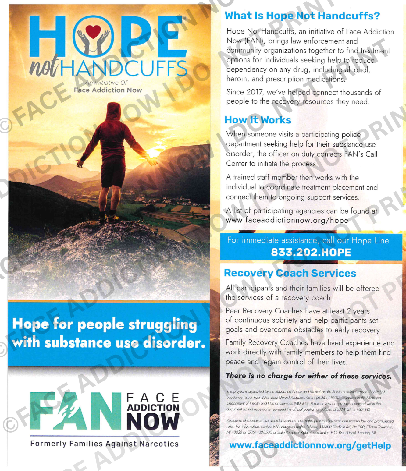 Hope Not Handcuffs Rack Card