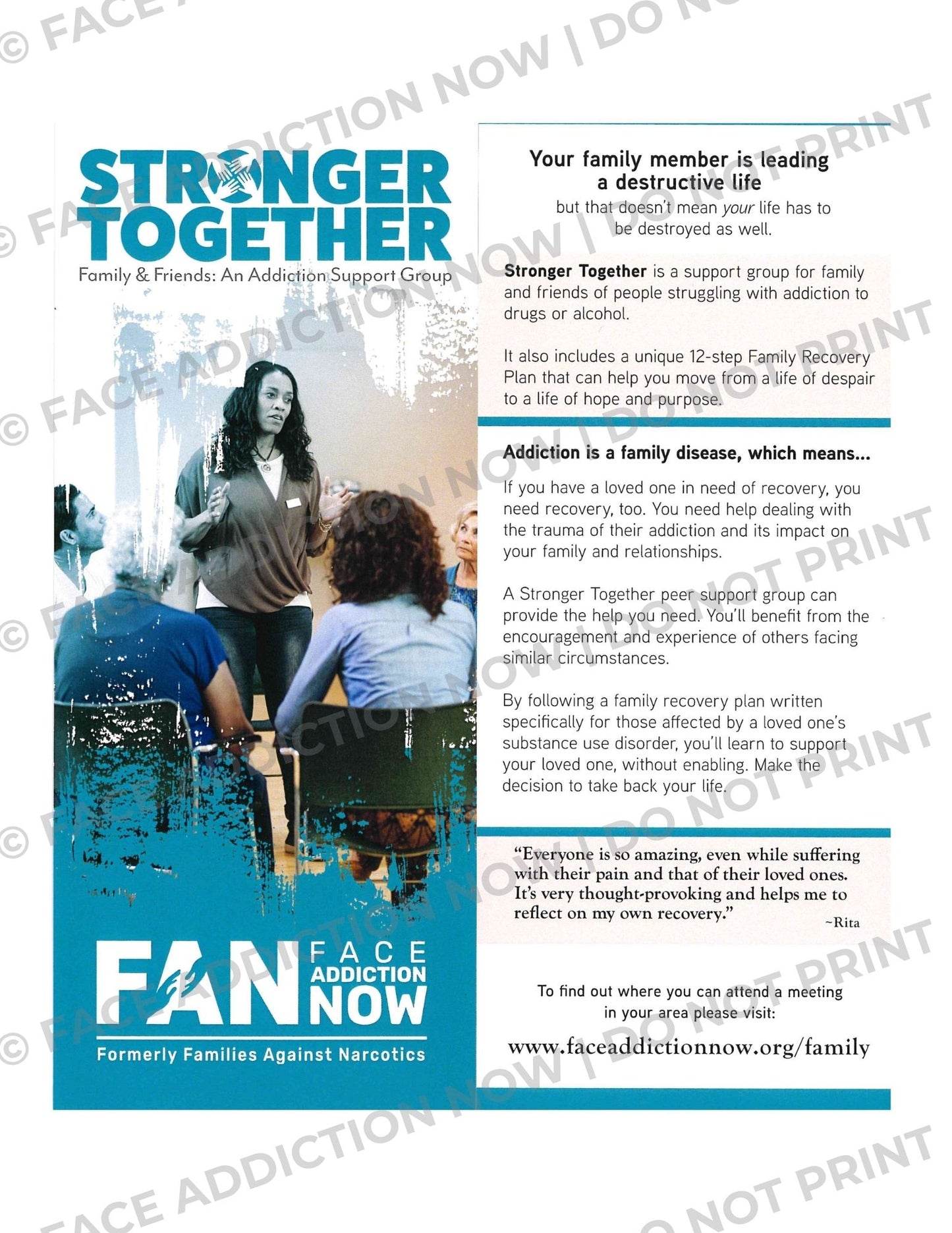 Stronger Together Support Group Rack Card