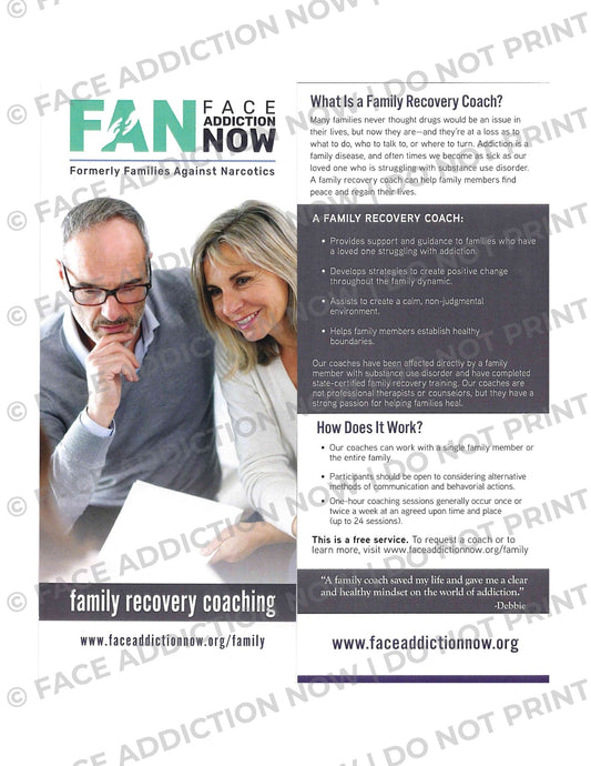 Family Recovery Coaching Rack Card
