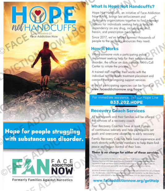 Hope Not Handcuffs Rack Card